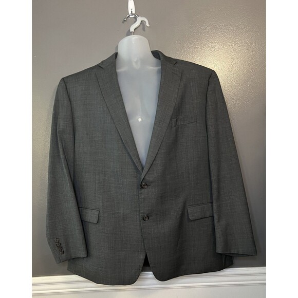 Lauren Ralph Lauren Blazer Mens 48R Gray Wool Two Button Suit Jacket Classic Fit - Picture 1 of 6